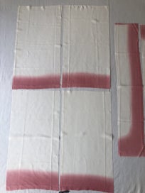 Listing 6 of 11 for Vintage Japanese Ombre Silk Kimono Lining Fabric Pieces Cream Pink