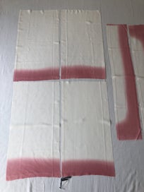 Listing 11 of 11 for Vintage Japanese Ombre Silk Kimono Lining Fabric Pieces Cream Pink
