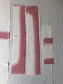 Listing 10 of 11 for Vintage Japanese Ombre Silk Kimono Lining Fabric Pieces Cream Pink