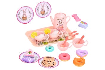 Listing 5 of 9 for Pretend Play Tea Party Set Dessert and Carrying Case for Kids Role Play -Bunny