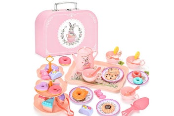 Listing 7 of 9 for Pretend Play Tea Party Set Dessert and Carrying Case for Kids Role Play -Bunny