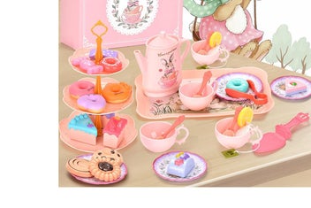 Listing 8 of 9 for Pretend Play Tea Party Set Dessert and Carrying Case for Kids Role Play -Bunny