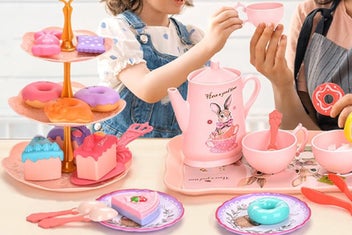 Listing 9 of 9 for Pretend Play Tea Party Set Dessert and Carrying Case for Kids Role Play -Bunny