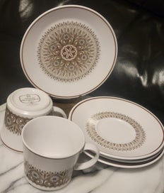 Listing 3 of 7 for Vtg Noritake Progression Century Cup-Saucer-Plate Trio x2 #9044 ~ Japan 80s