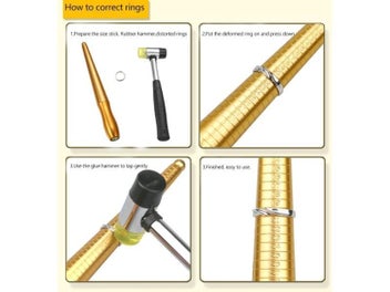 Listing 4 of 9 for Professional Ring Enlarger Stick Mandrel Handle Hammers Ring Sizer Finger