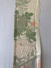 Listing 3 of 15 for Vintage Japanese Silk Fabric Piece Kimono Panel Embroidered Floral Design