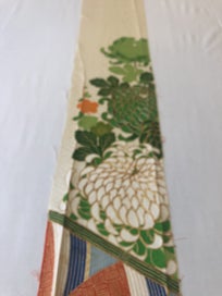 Listing 4 of 15 for Vintage Japanese Silk Fabric Piece Kimono Panel Embroidered Floral Design