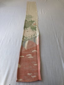 Listing 7 of 15 for Vintage Japanese Silk Fabric Piece Kimono Panel Embroidered Floral Design