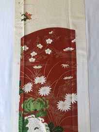 Listing 10 of 16 for Vintage Japanese Decorative Floral Fabric Kimono Panel