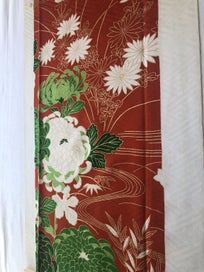 Listing 16 of 16 for Vintage Japanese Decorative Floral Fabric Kimono Panel