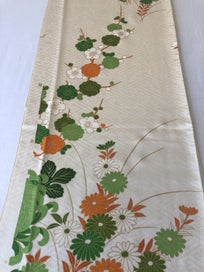 Listing 3 of 17 for Vintage Japanese Decorative Embroidered Floral Fabric Piece Kimono Panel