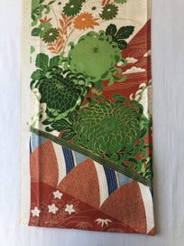 Listing 6 of 17 for Vintage Japanese Decorative Embroidered Floral Fabric Piece Kimono Panel
