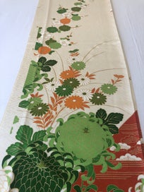 Listing 7 of 17 for Vintage Japanese Decorative Embroidered Floral Fabric Piece Kimono Panel