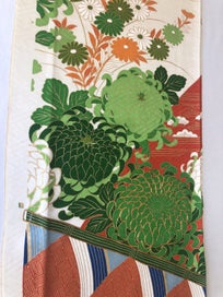 Listing 12 of 17 for Vintage Japanese Decorative Embroidered Floral Fabric Piece Kimono Panel