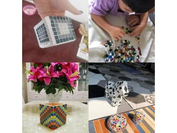 Listing 14 of 16 for 90pcs (Approx. 80g/2.82oz) 1cm Square Glass Mosaic Tiles DIY Mosaic Craft