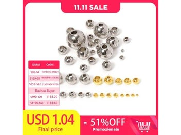 Listing 9 of 11 for 100pcs 3-10mm Stainless Steel Beads For Jewelry DIY