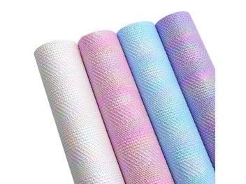 Listing 5 of 8 for Tie Dye Faux Leather Sheets Bump Textured Foil Synthetic Leather Fabric Roll