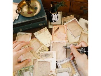 Listing 3 of 9 for 100pcs Decor Paper Book Floral Frames Can Be Written Material Collage Junk
