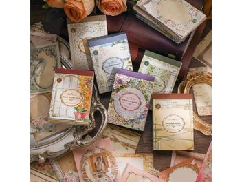 Listing 4 of 9 for 100pcs Decor Paper Book Floral Frames Can Be Written Material Collage Junk
