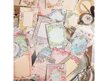 Listing 6 of 9 for 100pcs Decor Paper Book Floral Frames Can Be Written Material Collage Junk