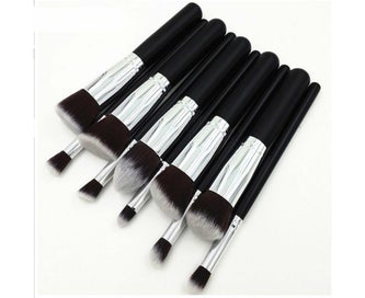Listing 4 of 7 for 10Pcs Black Makeup Brushes Set Powder Face Blush Foundation Contour Eye Lip M