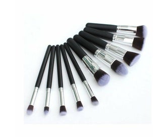 Listing 6 of 7 for 10Pcs Black Makeup Brushes Set Powder Face Blush Foundation Contour Eye Lip M