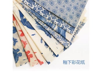 Listing 4 of 9 for Ceramic Underglaze Transfer Paper Colorful Flower Paper Blue And White Sticker