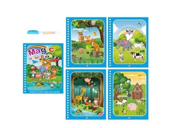 Listing 1 of 13 for 1 Book 1 Pen Reusable Coloring Book Water Painting Book Sensory Early Education