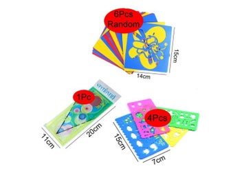 Listing 1 of 9 for 22pcs Spirograph Drawing Toy Set Interlocking Gears Wheels Painting Drawing