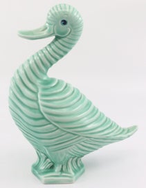 Listing 2 of 5 for RARE Art Deco Carlton Ware Ribbed Stoneware Duck / Goose