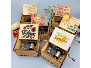 Listing 9 of 16 for Music Box Color Printing Wooden Hand Crank For Birthday Valentine's Christmas