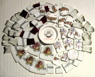 Listing 1 of 2 for MOSAICS~Royal Wessex "Garlands & Roses!"~ Hand Cut Porcelain & Tile Mix