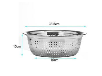 Listing 1 of 10 for Large Metal Bowl Stainless Steel Basin Deep Heavy Duty Mixing Bowl