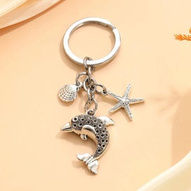 Listing 2 of 2 for Veile Studios 20Pcs Dolphin & Starfish Shell Charm Keychain Keyrings