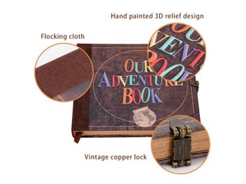 Listing 12 of 15 for 146 Page DIY Handmade Photo Album Scrapbook Our Adventure Book Retro Kraft