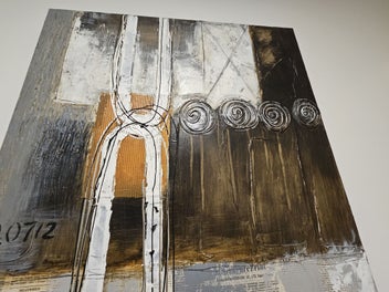 Listing 3 of 10 for Trendy frameless oil original 600x600 - with 3D effects -Ready to hang -3 avail