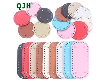 Listing 3 of 9 for QJH 1 Pcs PU Leather Oval/Round Long Knitting Crochet Bags Bottom For Thick