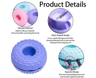 Listing 3 of 5 for 3 in 1 Makeup Brush Cleaning Mat with Brush Drying Holder, Silicone Makeup Br