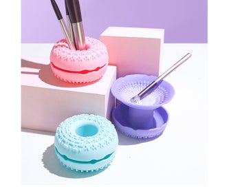 Listing 5 of 5 for 3 in 1 Makeup Brush Cleaning Mat with Brush Drying Holder, Silicone Makeup Br