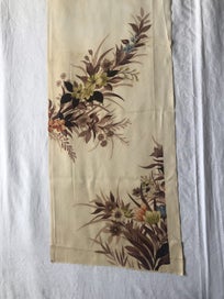 Listing 2 of 18 for Vintage Japanese Silk Decorative Floral Fabric Piece Kimono Panel