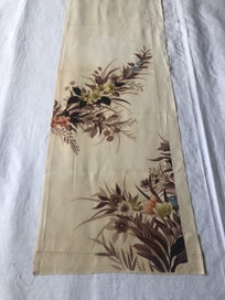 Listing 3 of 18 for Vintage Japanese Silk Decorative Floral Fabric Piece Kimono Panel