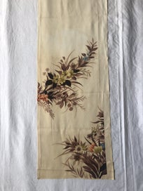 Listing 4 of 18 for Vintage Japanese Silk Decorative Floral Fabric Piece Kimono Panel