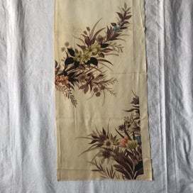 Listing 11 of 18 for Vintage Japanese Silk Decorative Floral Fabric Piece Kimono Panel