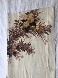 Listing 17 of 18 for Vintage Japanese Silk Decorative Floral Fabric Piece Kimono Panel