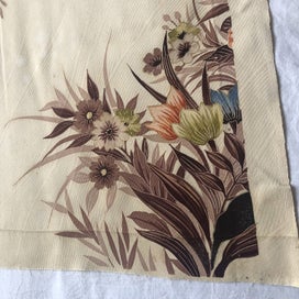 Listing 10 of 18 for Vintage Japanese Silk Decorative Floral Fabric Piece Kimono Panel
