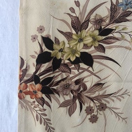Listing 14 of 18 for Vintage Japanese Silk Decorative Floral Fabric Piece Kimono Panel