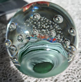 Listing 6 of 9 for Unsigned vintage heavy paperweight - butterflies