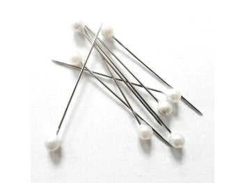 Listing 11 of 16 for 100pcs/box 36mm Round Pearl Head Dressmaking Pins Weddings Corsage Florists