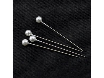 Listing 14 of 16 for 100pcs/box 36mm Round Pearl Head Dressmaking Pins Weddings Corsage Florists