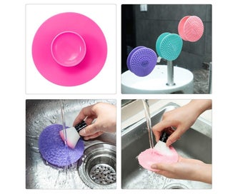 Listing 2 of 5 for 4 Packs Silicone Makeup Brush Cleaning Mat, Round Makeup Brush Cleaner Pad Co